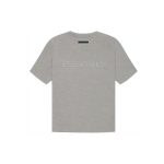 Fear of God Essentials SS21 Short Sleeve Tee Dark Heather Oatmeal Logo T