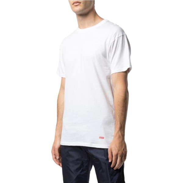 Supreme FW19 Week 1 x Hanes Tagless Tees (3 Pack) White T 3