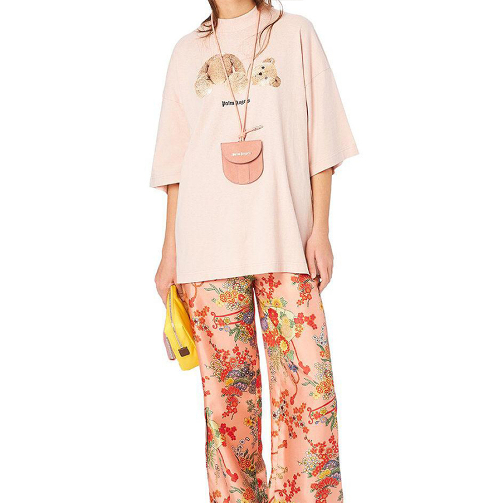 PALM ANGELS Pink Bear S/S T-shirt logo T