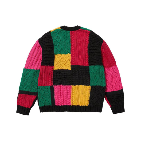 Supreme FW23 WEEK3 PATCHWORK CABLE KNIT CARDIGAN