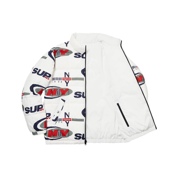 Supreme FW18 NY Reversible Puffy Jacket White