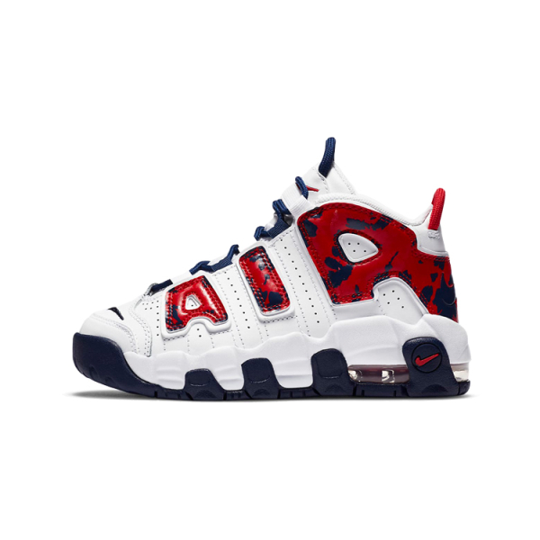 Nike Air More Uptempo red navy camo PU
