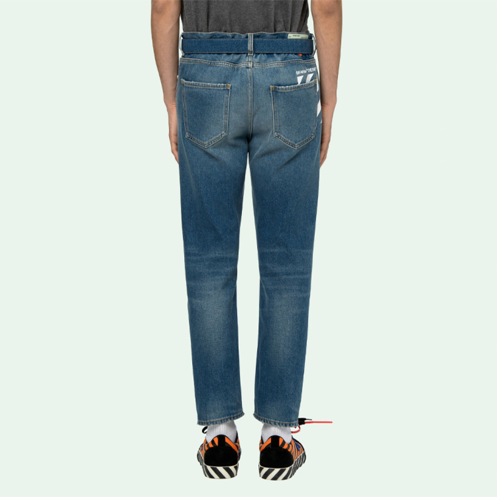 OFF-WHITE SS20 Blue Denim Slim Fit Jeans