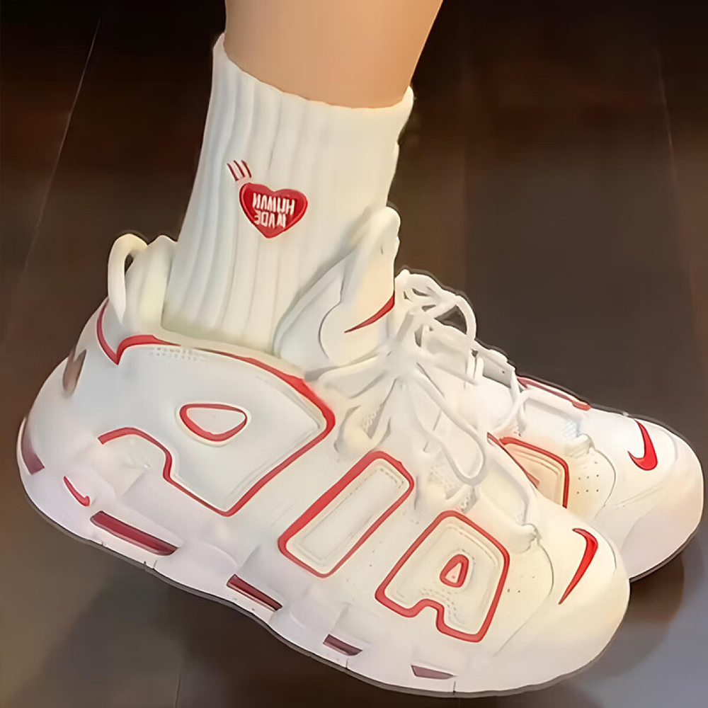 Nike Air More Uptempo "White Varsity Red Outline" 2021