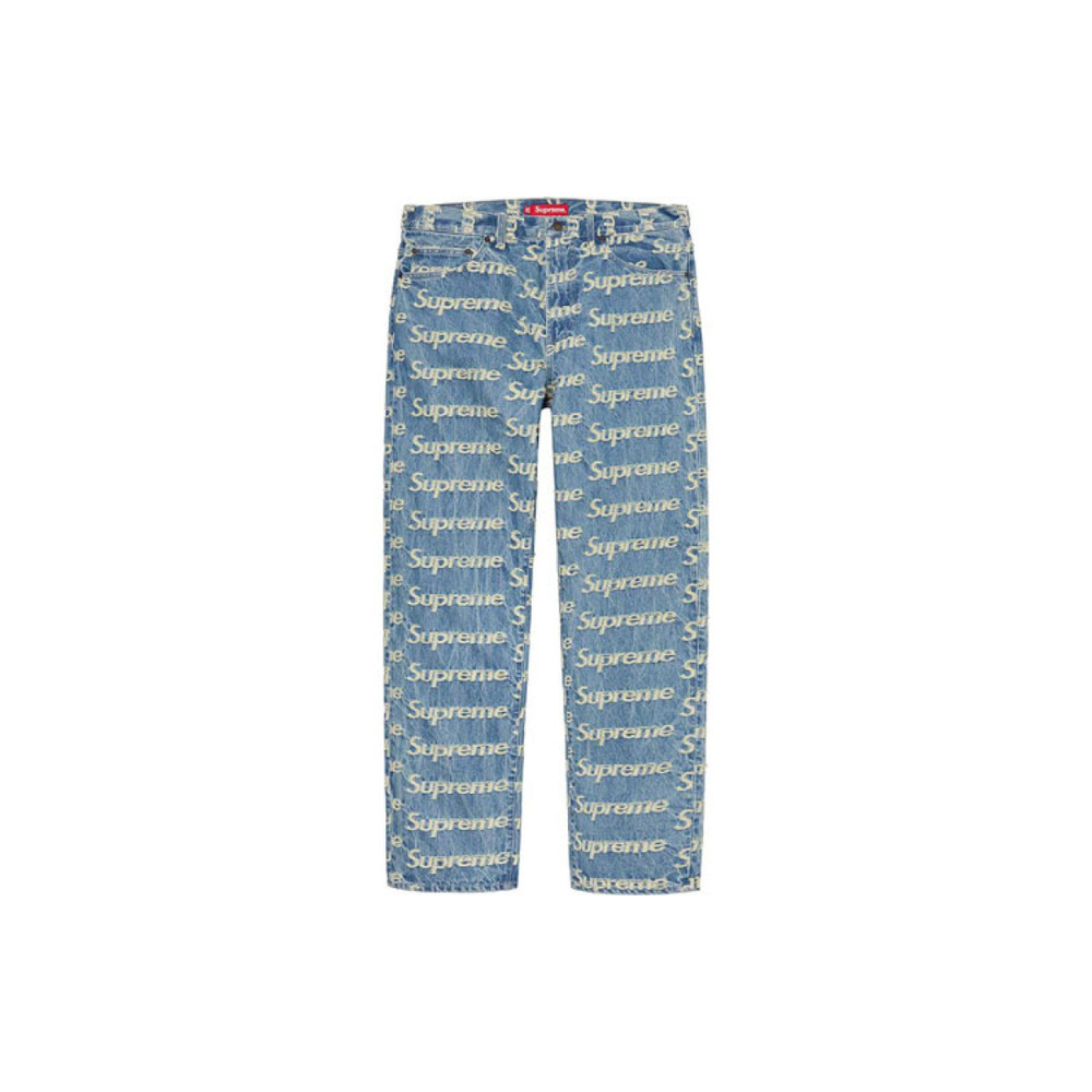 Supreme SS21 Week 10 Frayed Logos Regular Jean Logo