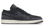 Jordan Air Jordan 1 low se craft "inside out" trendy material stitching wear-resistant low help retro basketball shoes Men's black ash