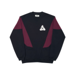 PALACE Droppeth Crew Black/Burgundy Logo T