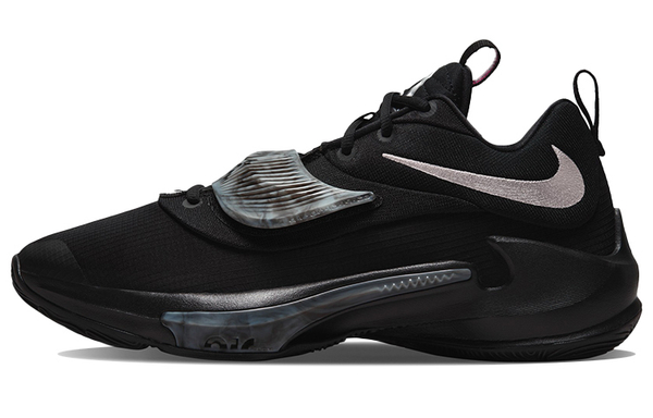 Nike Freak 3 Zoom EP letter brother round head lace-up TPU fabric synthetic leather shock absorption non-slip wear-resistant wrapping low-cut actual combat basketball shoes for men and women the same style black domestic version
