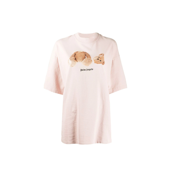 PALM ANGELS Pink Bear S/S T-shirt logo T