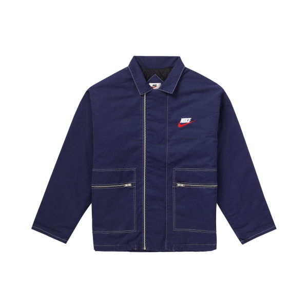 Supreme FW18 x Nike Double Zip Quilted Work Jacket Navy