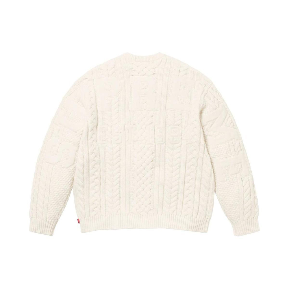 Supreme FW23 WEEK15 APPLIQUÉ CABLE KNIT SWEATER