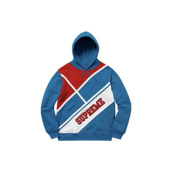 Supreme SS18 Diagonal Hooded Sweatshirt Black Logo