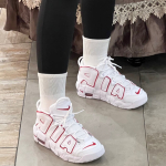 Nike Air More Uptempo "White Varsity Red Outline" 2021