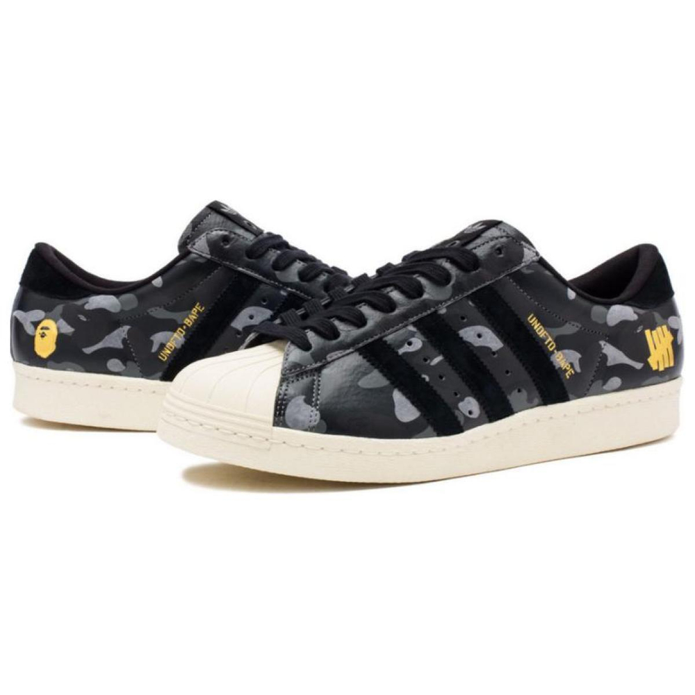UNDEFEATED x A BATHING APE x adidas originals Superstar 80s Black Camo