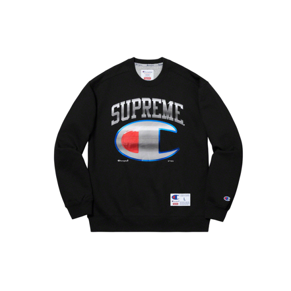 Supreme SS19 x Champion Chrome Crewneck Logo