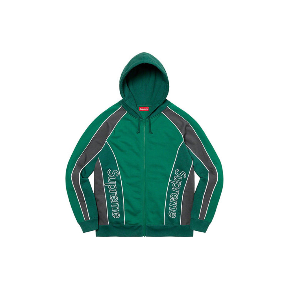 Supreme FW21 Week 1 Track Paneled Zip Up Hooded Sweatshirt