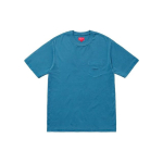Supreme SS18 Overdyed Pocket Tee Washed Dark Blue Logo T