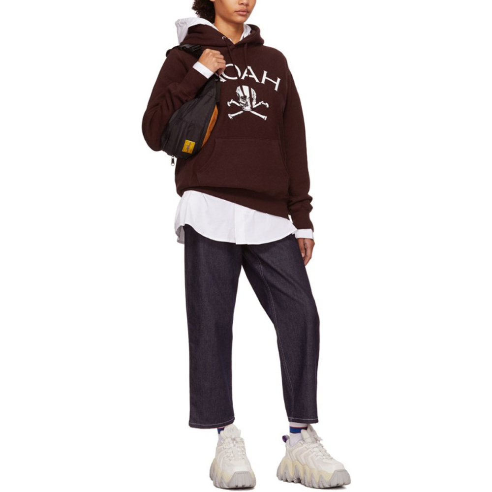 NOAH Nyc Jolly Roger Hoodie Burgundy Heather
