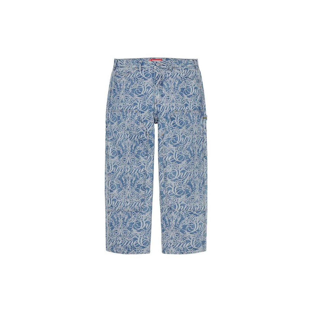 Supreme FW22 Week 10 Script Jacquard Double Knee Denim Painter Pant