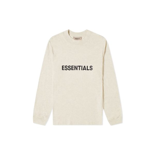 Fear of God Essentials SS20 Boxy Long Sleeves T-Shirt Buttercream/Cream Logo T