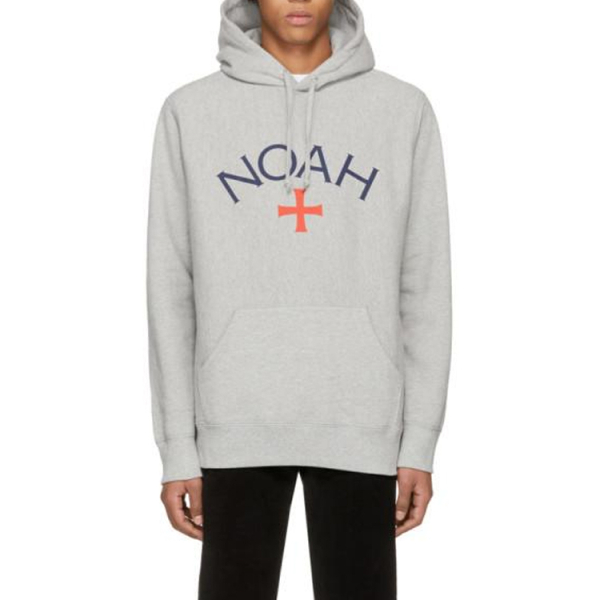 NOAH Core Logo Hoodie Heather Grey