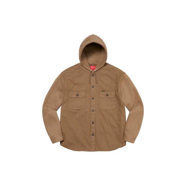 Supreme FW22 Week 12 Fleece Hooded Denim Shirt Logo