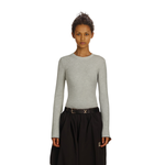 SKIMS COTTON JERSEY T LIGHT HEATHER GREY/