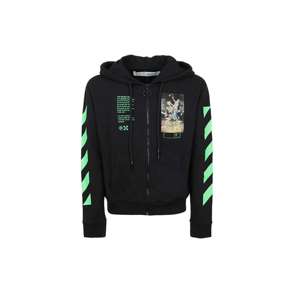 OFF-WHITE SS20 Graphic Print Cotton Zipped Hoodie