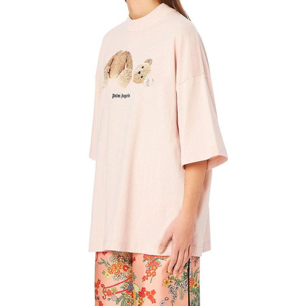 PALM ANGELS Pink Bear S/S T-shirt logo T