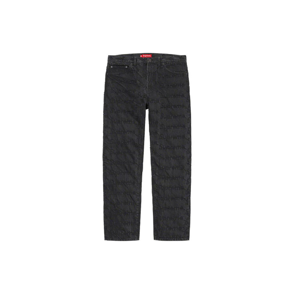 Supreme SS21 Week 10 Frayed Logos Regular Jean Logo