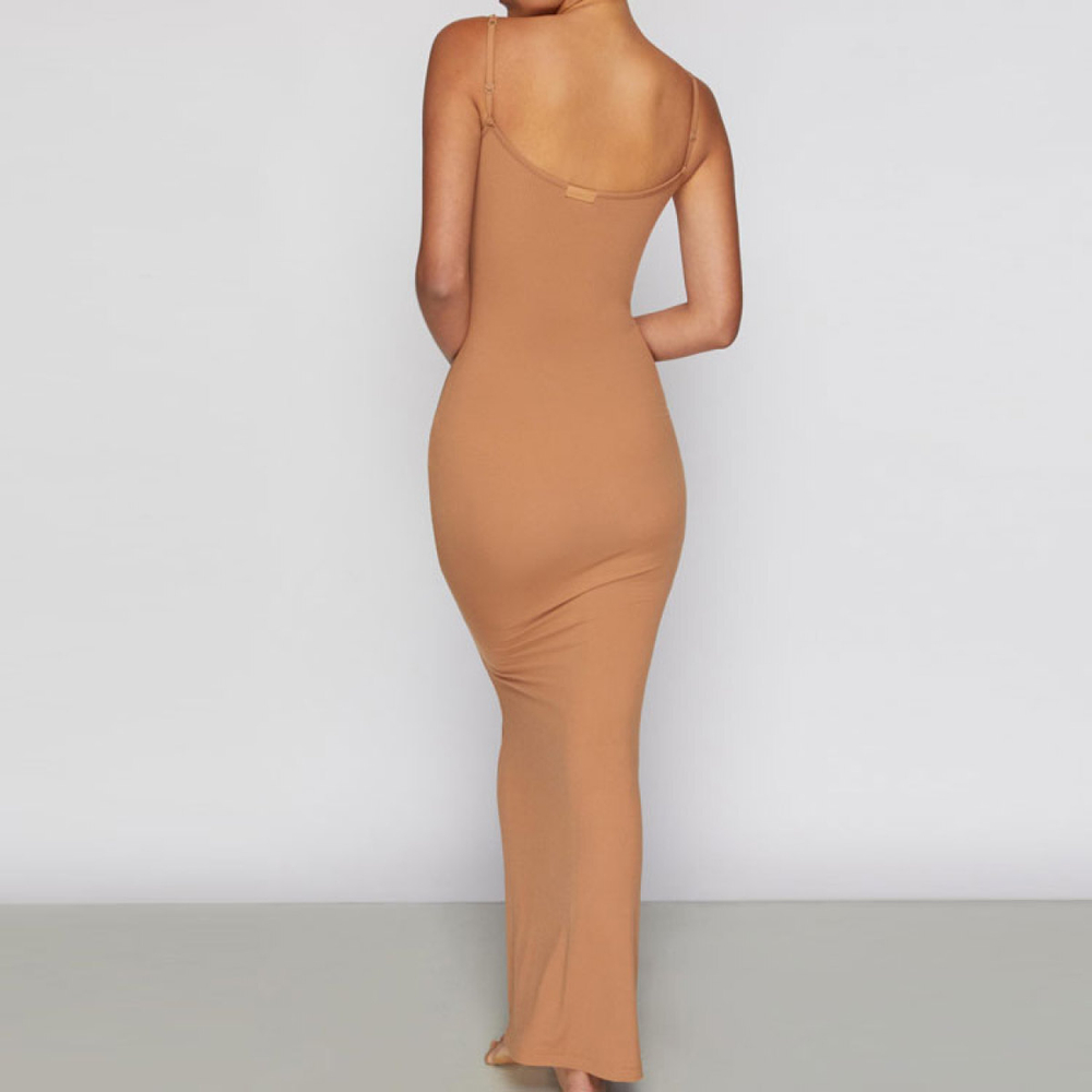 SKIMS SOFT LOUNGE LONG SLIP DRESS /CAMEL