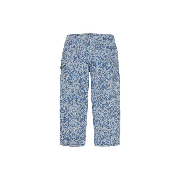 Supreme FW22 Week 10 Script Jacquard Double Knee Denim Painter Pant