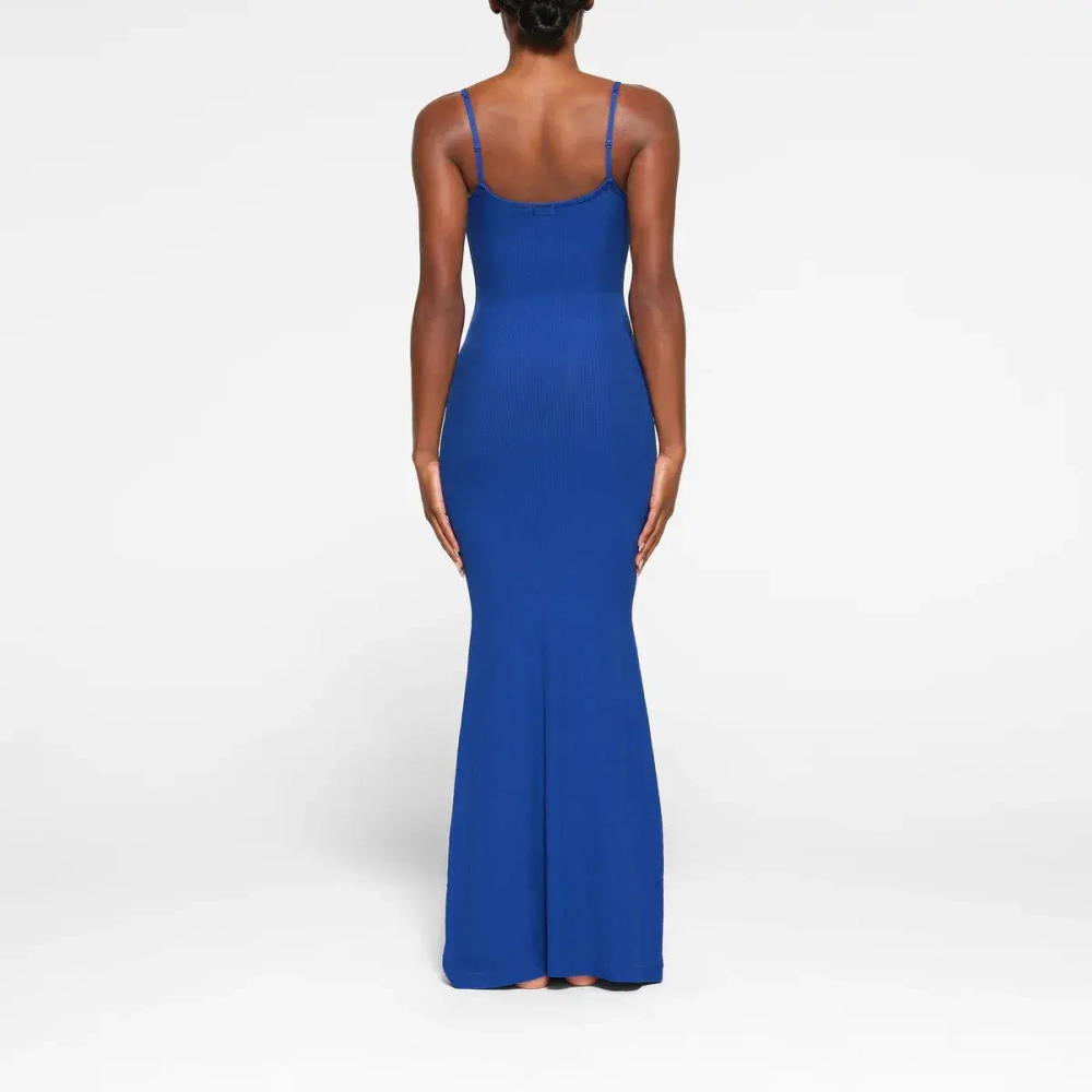 SKIMS SOFT LOUNGE LONG SLIP DRESS /COBALT