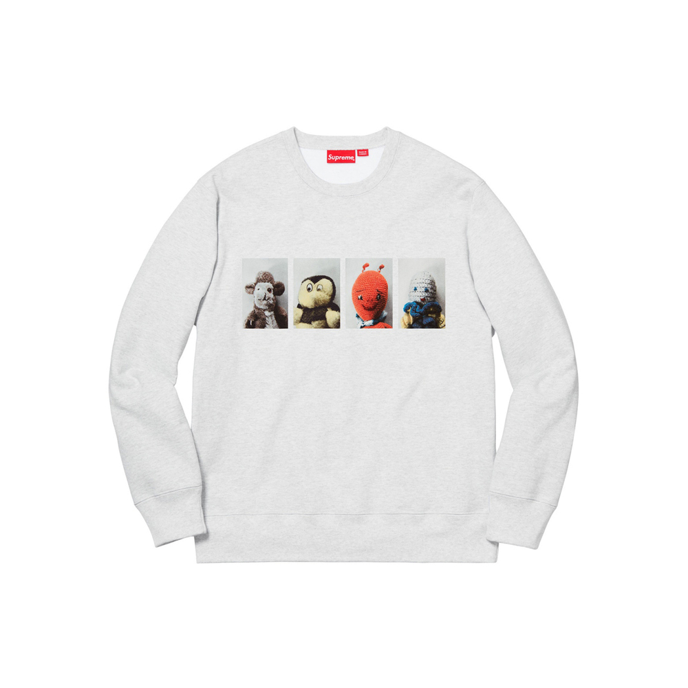Supreme FW18 Mike Kelley AhhYouth! Crewneck Sweatshirt Ash Grey