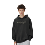 Fear of God Essentials SS23 waffle Raglan Hoodie off Black Logo