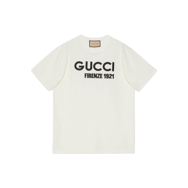 GUCCI Cotton Jersey T-Shirt With Embroidery Logo T