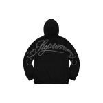 Supreme FW19 Week 12 Rhinestone Script Hooded Sweatshirt Black