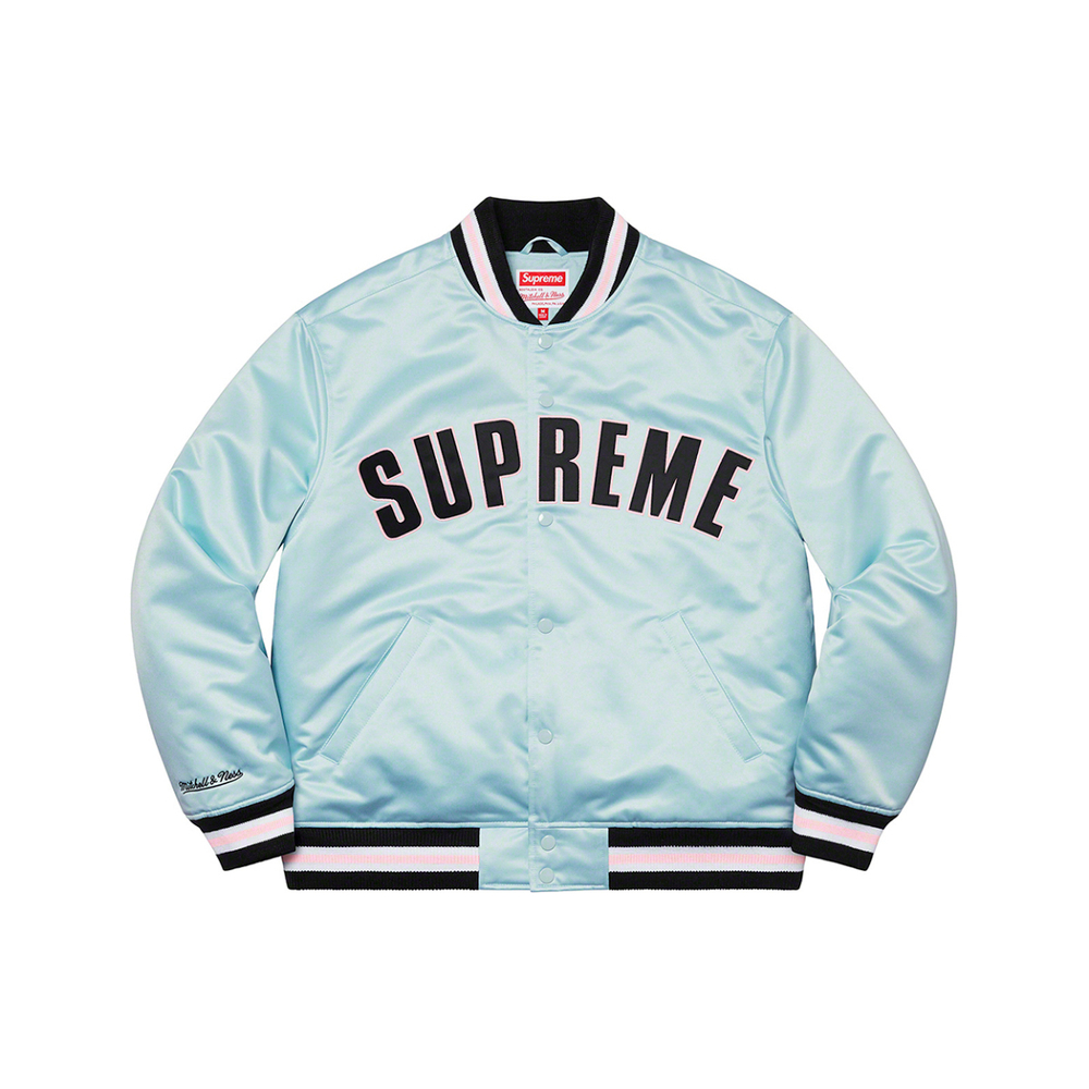 Supreme Week 8 x Mitchell & Ness Satin Varsity Jacket