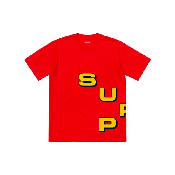 Supreme FW18 Stagger Tee Red Logo T