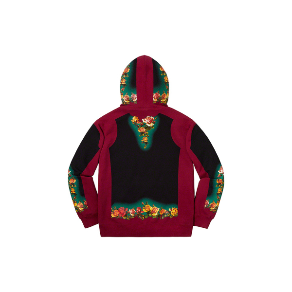 Supreme SS19 x Jean Paul Gaultier Floral Print Hooded Sweatshirt Red