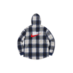 Supreme FW18 x Nike Plaid Hooded Sweatshirt Navy
