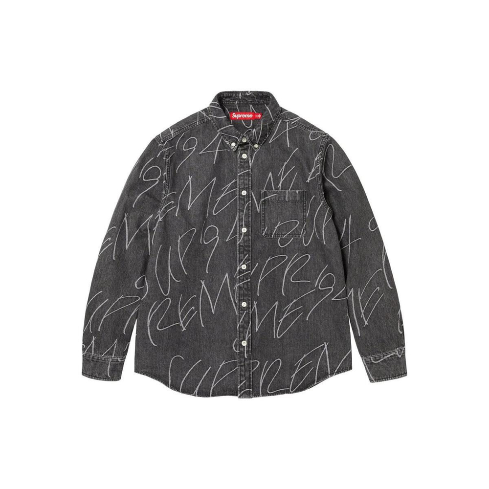 Supreme FW23 WEEK8 HANDWRITING JACQUARD DENIM SHIRT