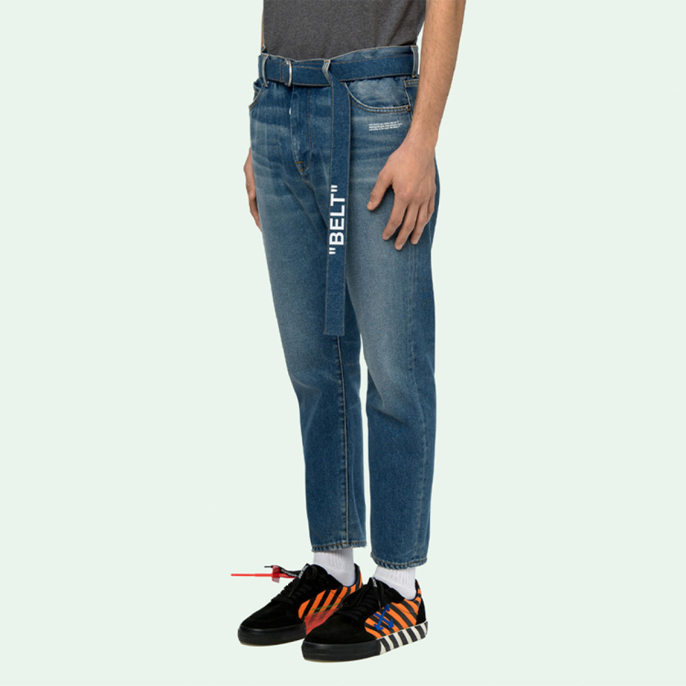 OFF-WHITE SS20 Blue Denim Slim Fit Jeans