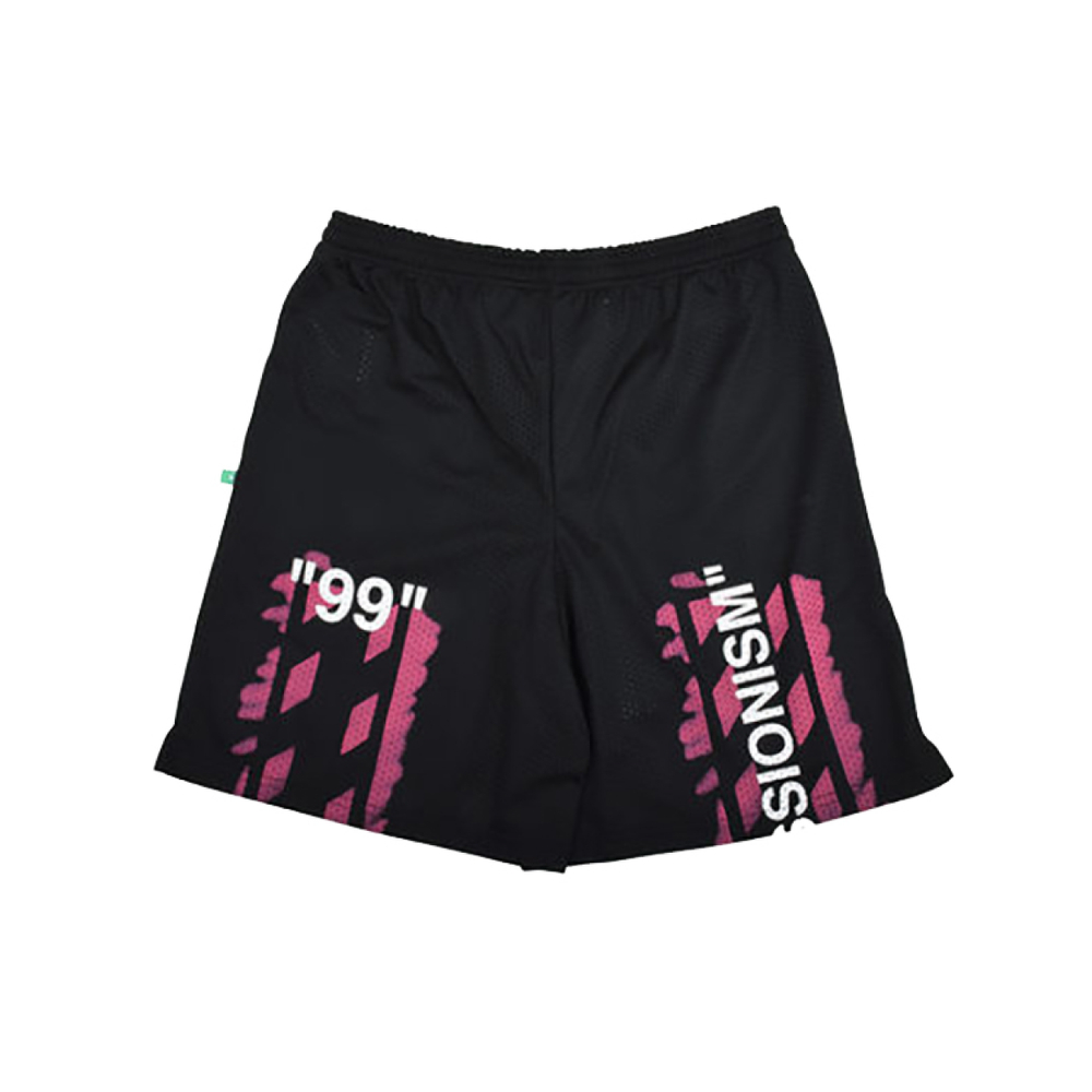 OFF-WHITE SS19 Diag Stencil Mesh Shorts Black “99”