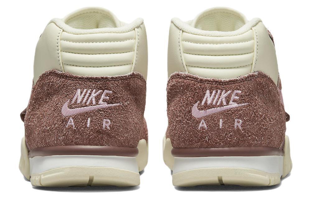 Nike Air Trainer 1 "Soft Pink and Coconut Milk" shock absorption, non-slip and wear-resistant mid-top training shoes for men and women with the same brown pink and white