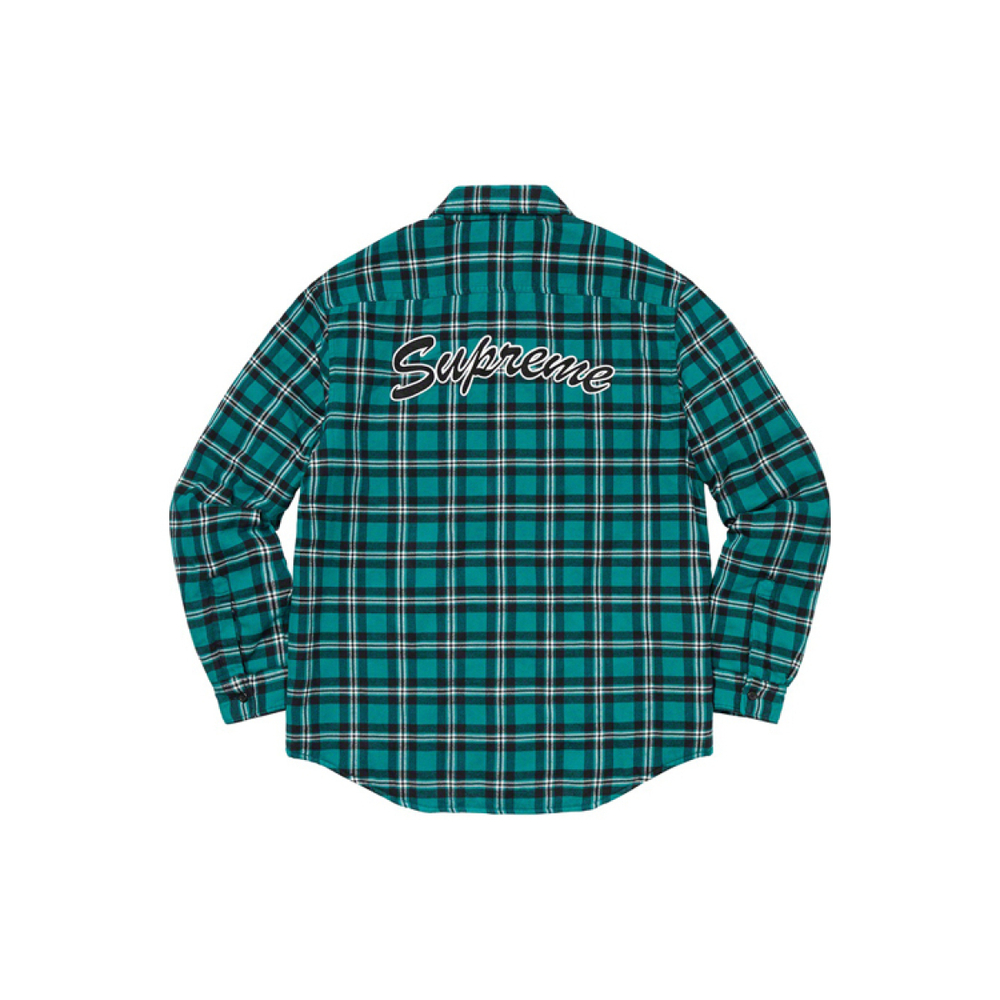 Supreme FW19 Week 17 Arc Logo Quilted Flannel Shirt logo