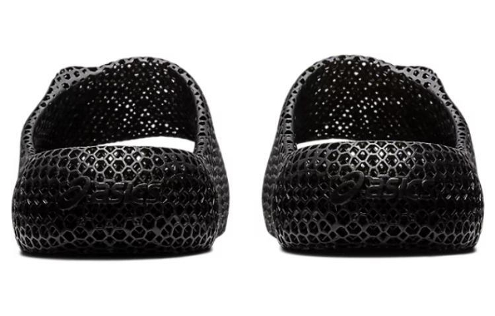 Asics simple hollow non-slip one-word slippers for men and women in the same style black