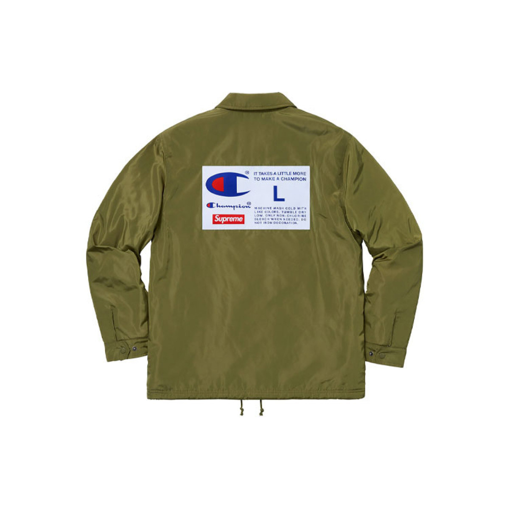 Supreme FW18 x Champion Label Coaches Jacket Olive