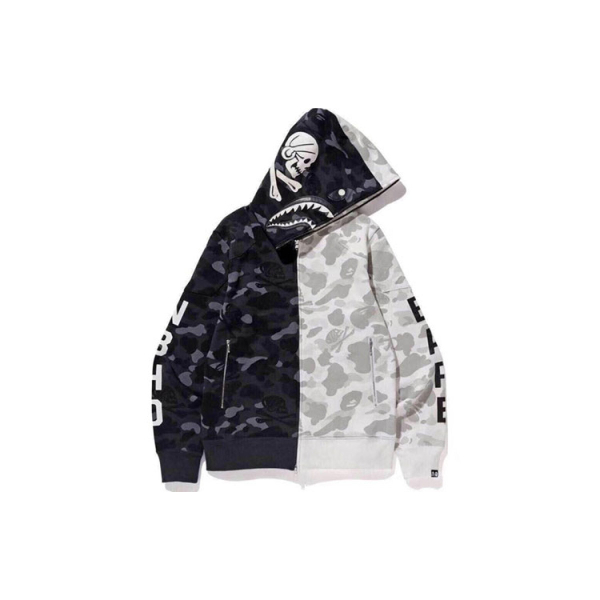 A BATHING APE x neighborhood camo shark full zip hoodie