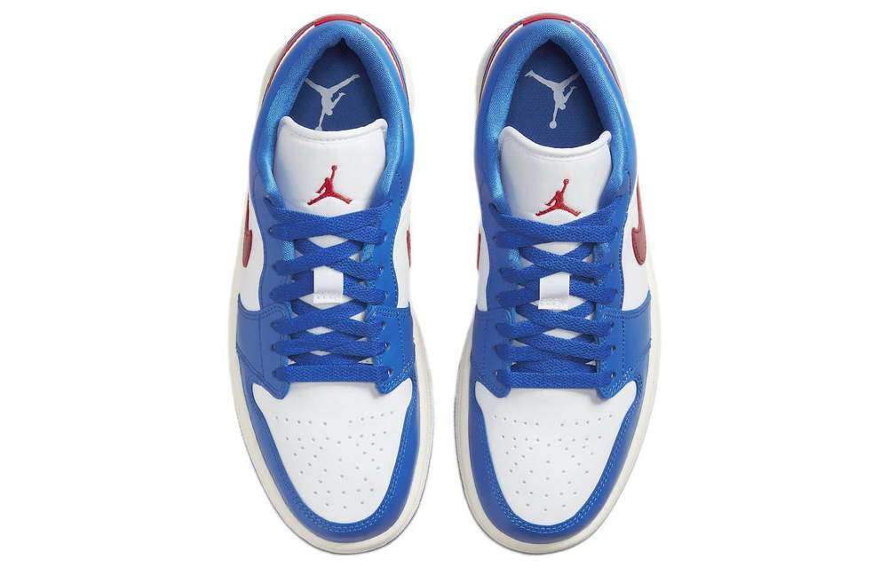 Jordan Air Jordan 1 "Sport Blue" leather shock absorption, non-slip, wear-resistant, low-cut retro basketball shoes women's blue and white